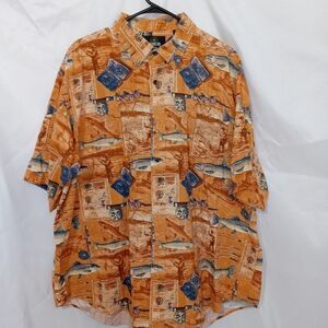 RedHead Casual Button Up Short Sleeve Fishing Shirt Americana Mens Size 2XL
